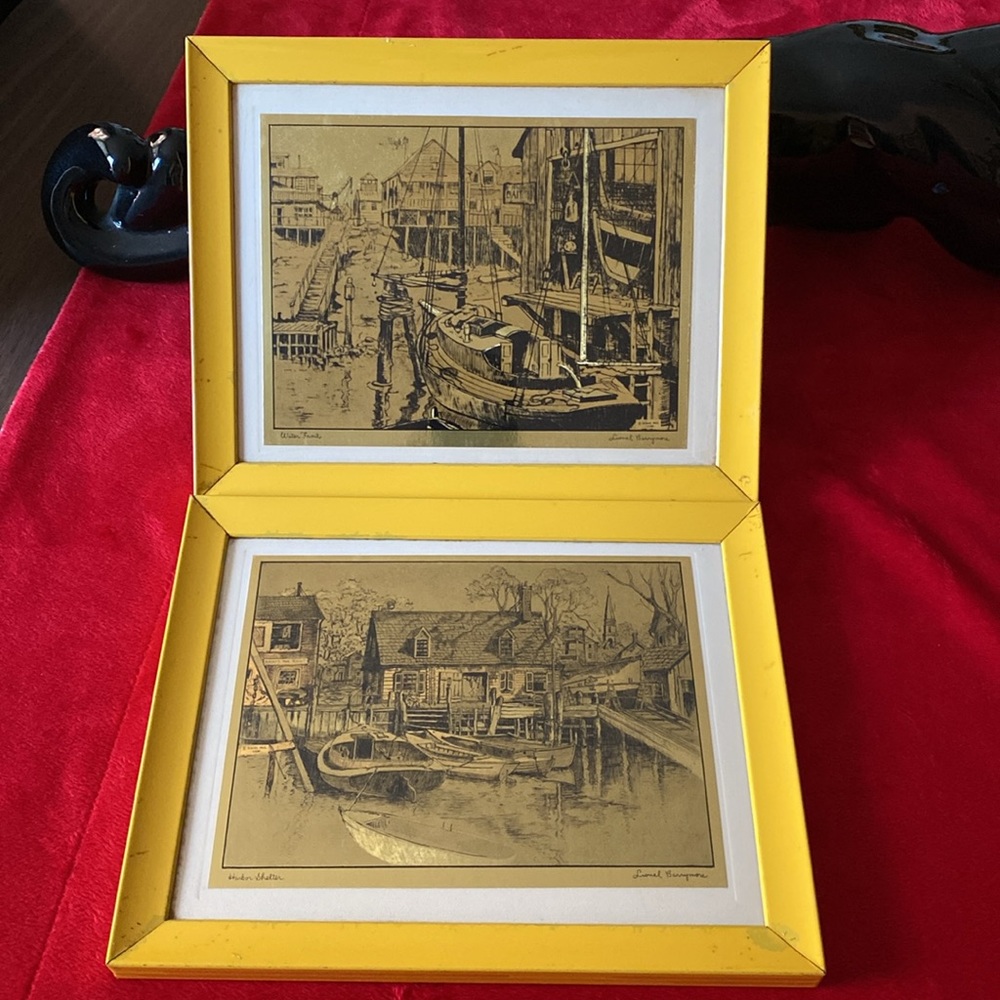 Lionel Barrymore gold foil etching set